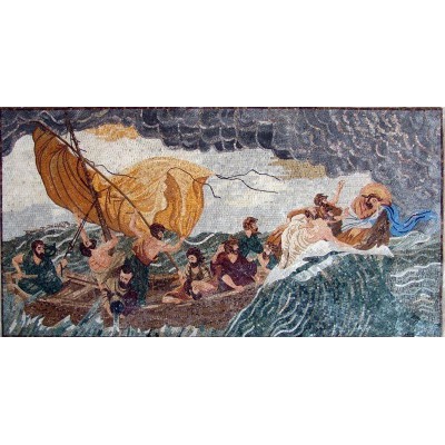 Jesus in the Storm Mosaic Marble Mural   253190527841